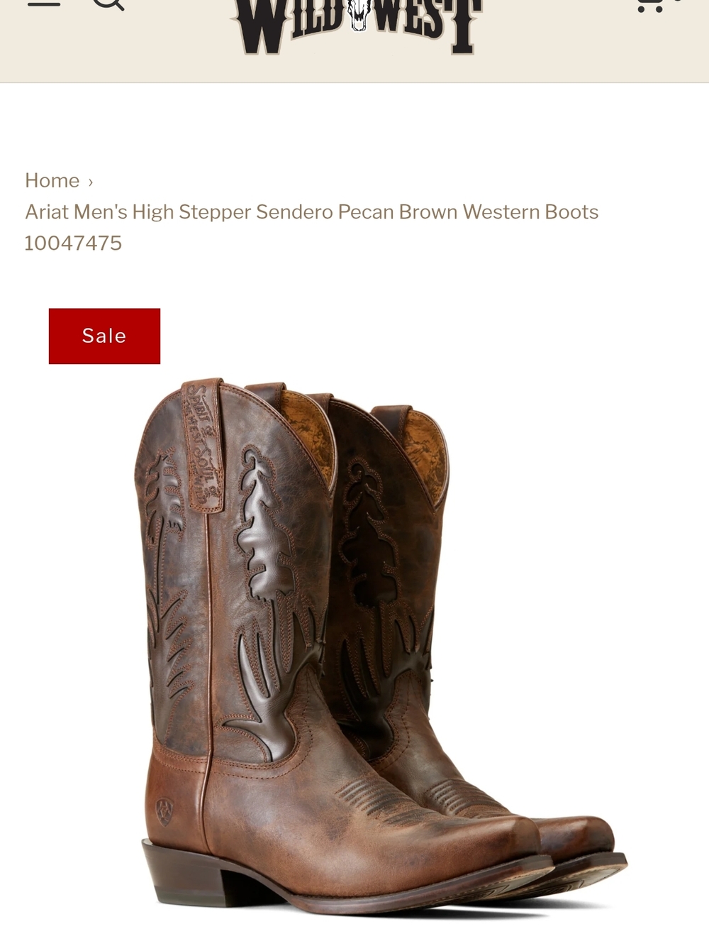 NWTs Ariat Hi Stepper Senero Pecan Brown Embossed Western Boots-size 9.5 EE - Picture 4 of 16